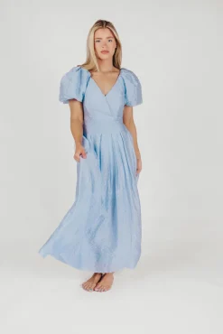 Clearance Worth Collective ASTR Linette Jacquard Midi Dress in Blue