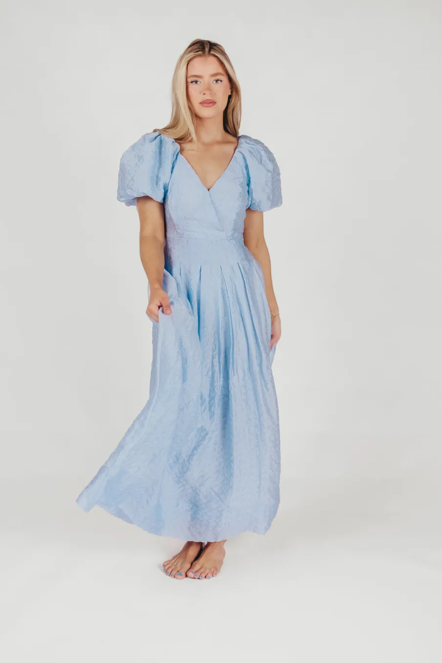 Clearance Worth Collective ASTR Linette Jacquard Midi Dress in Blue