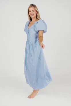 Clearance Worth Collective ASTR Linette Jacquard Midi Dress in Blue