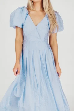 Clearance Worth Collective ASTR Linette Jacquard Midi Dress in Blue