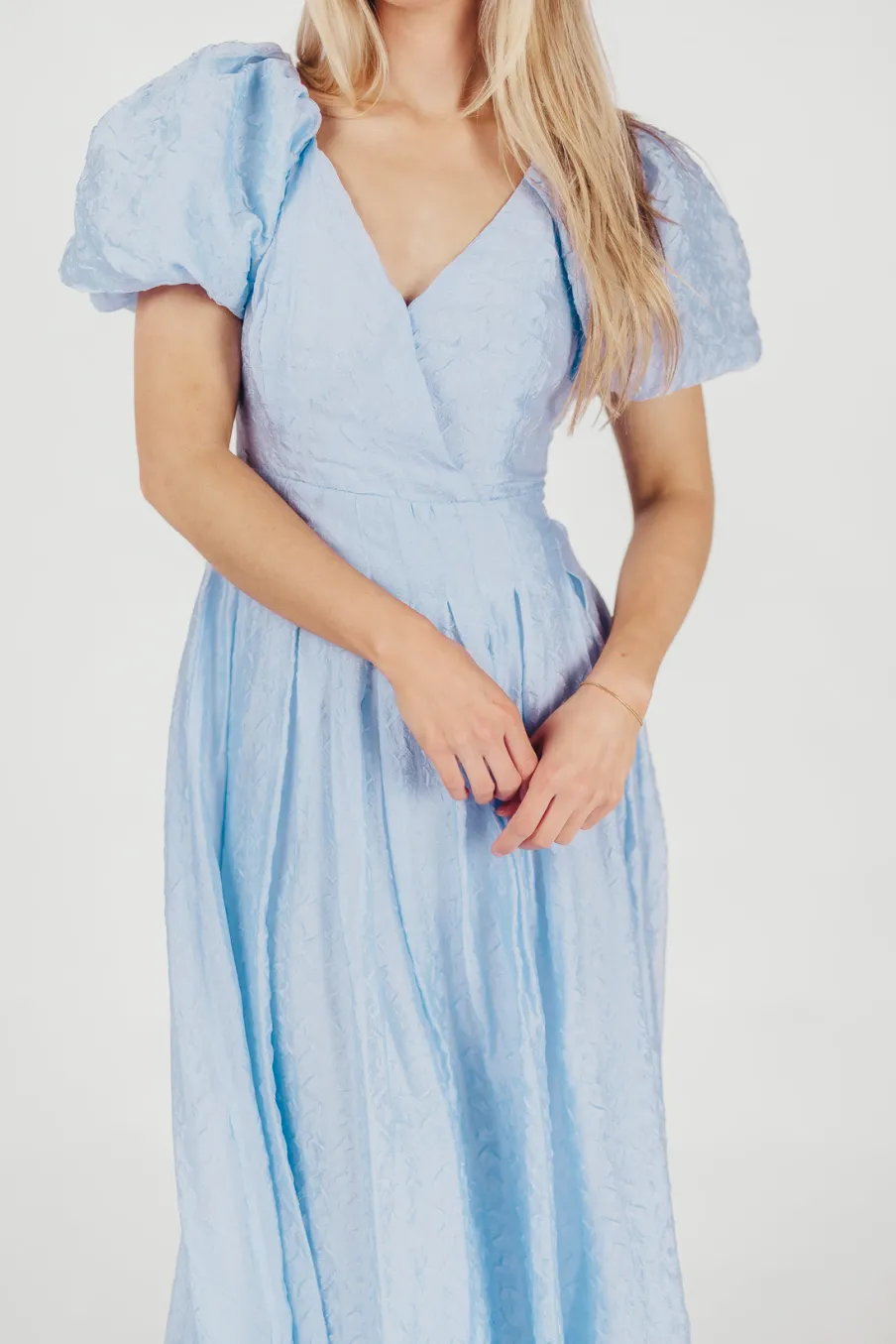 Clearance Worth Collective ASTR Linette Jacquard Midi Dress in Blue