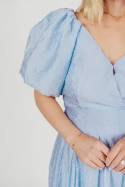 Clearance Worth Collective ASTR Linette Jacquard Midi Dress in Blue