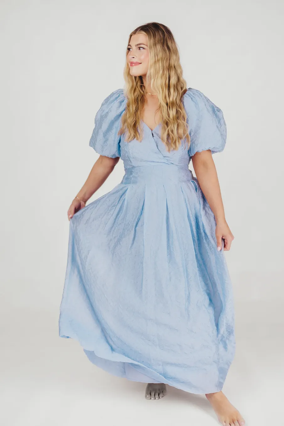 Clearance Worth Collective ASTR Linette Jacquard Midi Dress in Blue
