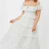 Outlet Worth Collective Astrid Ruffle Detail Maxi Dress in Lavender Floral *FULLY LINED* - Bum