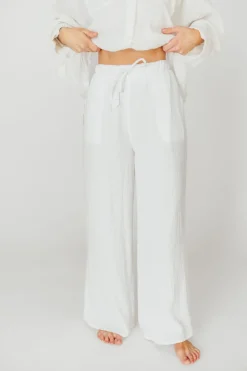 Best Worth Collective Aurelie 100% Organic Cotton Pants in Off-White