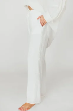 Best Worth Collective Aurelie 100% Organic Cotton Pants in Off-White