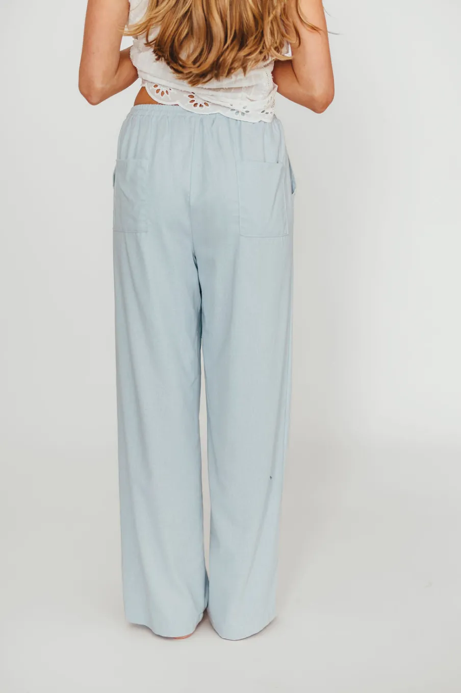 Best Worth Collective Avani Wide Leg Pants in Powder Blue