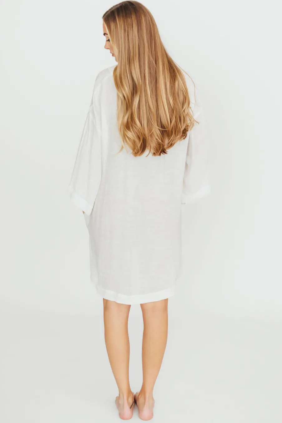 Fashion Worth Collective Azari Oversized Button Down Shirt in White - Nursing Friendly