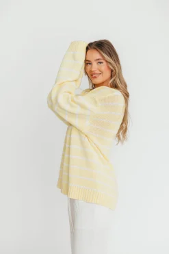 Sale Worth Collective Bayside Sweater in Banana Stripe (Restocking End of May)