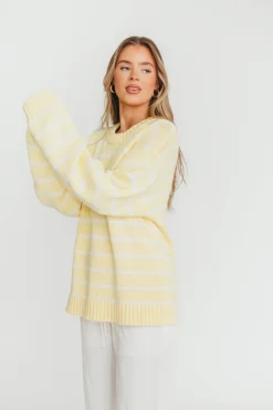Sale Worth Collective Bayside Sweater in Banana Stripe (Restocking End of May)