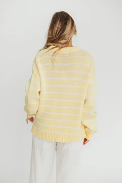 Sale Worth Collective Bayside Sweater in Banana Stripe (Restocking End of May)