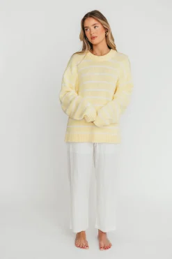 Sale Worth Collective Bayside Sweater in Banana Stripe (Restocking End of May)