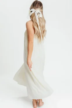 Clearance Worth Collective Becca Tube Neck Spaghetti Strap Maxi Dress in Cream - Bump Friendly