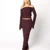 Best Worth Collective Bella Two Piece Sweater Set in Cabernet