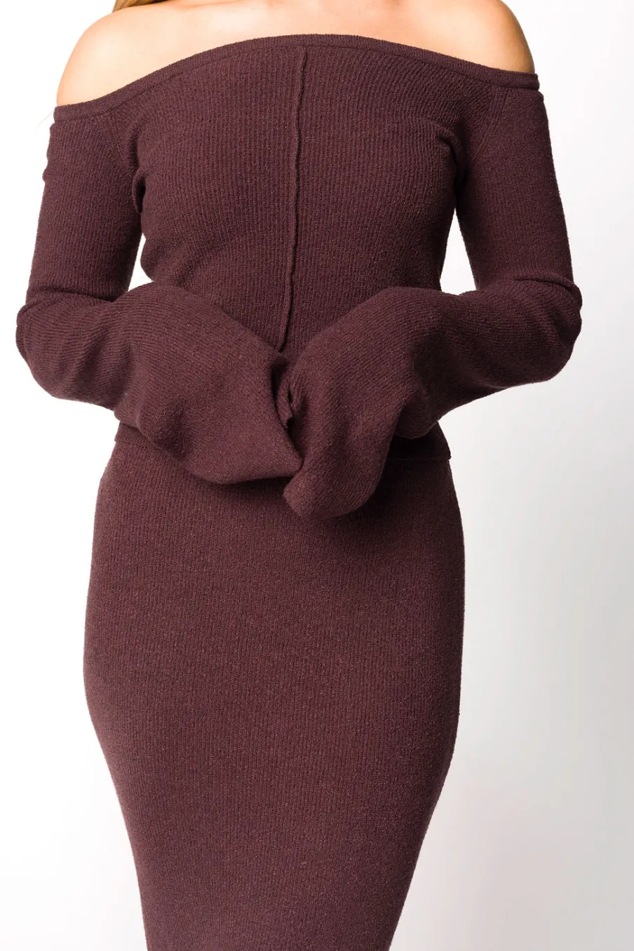 Best Worth Collective Bella Two Piece Sweater Set in Cabernet