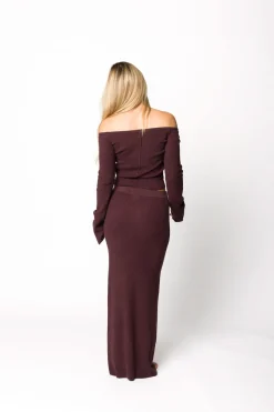 Best Worth Collective Bella Two Piece Sweater Set in Cabernet