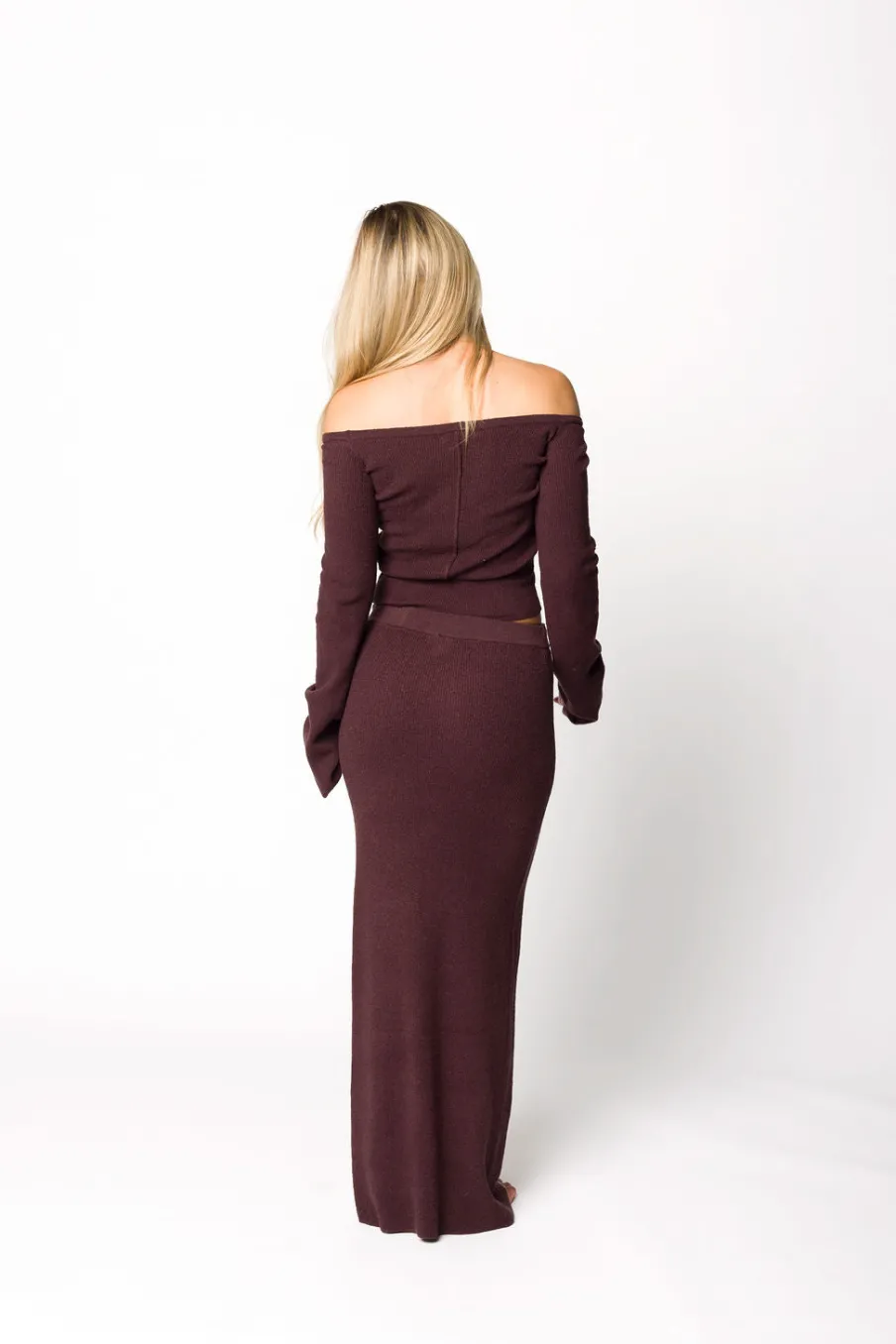 Best Worth Collective Bella Two Piece Sweater Set in Cabernet