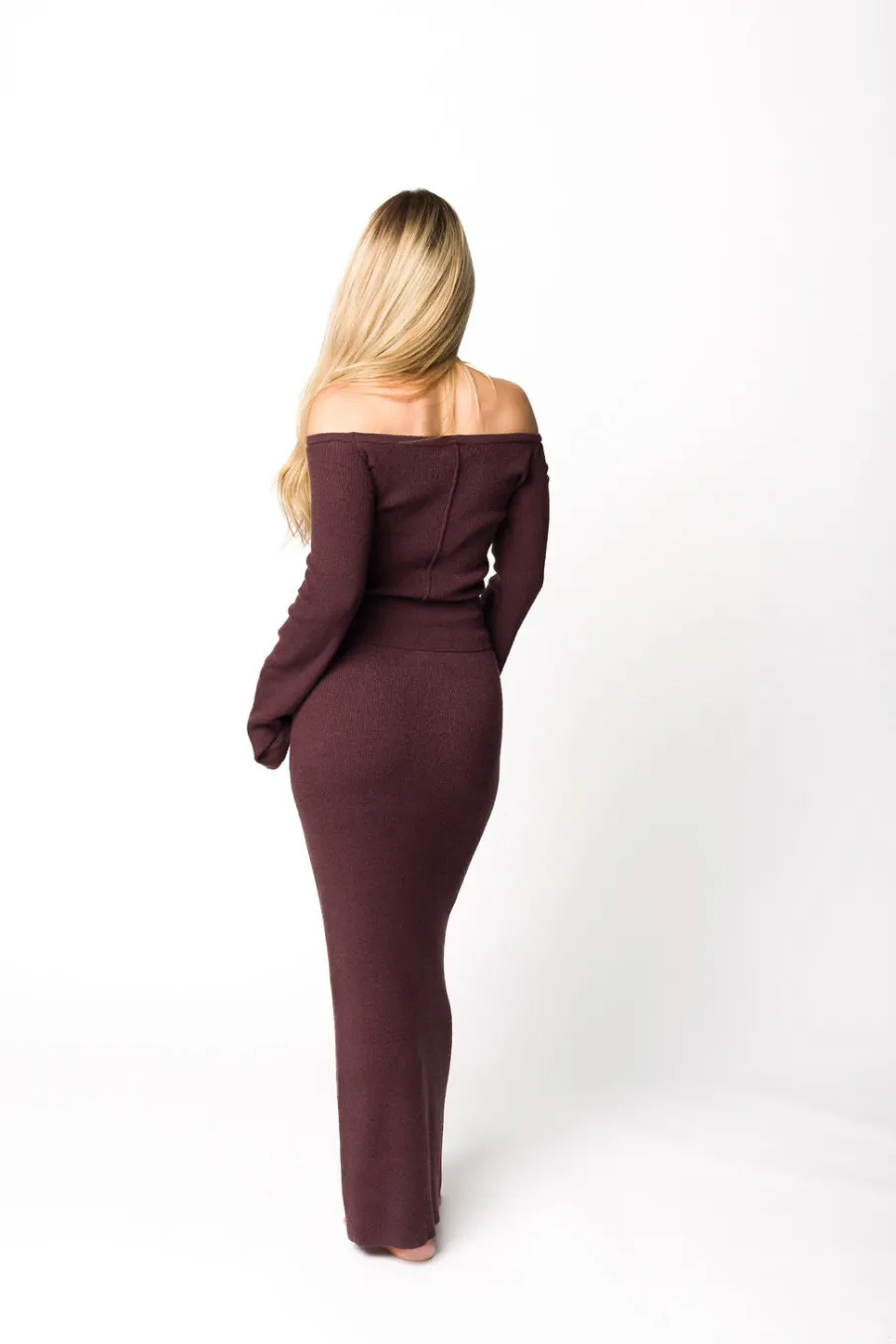 Best Worth Collective Bella Two Piece Sweater Set in Cabernet