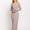 Hot Worth Collective Bentley Maxi Dress in Heather Grey with Black Trim - Bump Friendly