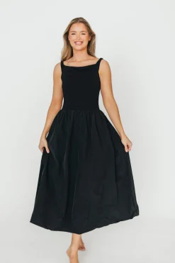 Sale Worth Collective Bethany Off-Shoulder Midi Dress in Black