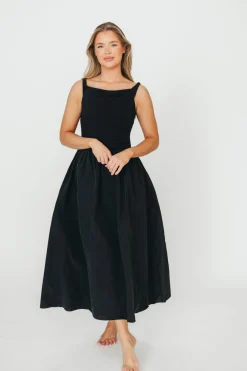 Sale Worth Collective Bethany Off-Shoulder Midi Dress in Black