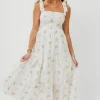 Discount Worth Collective Brinley Embroidered Dress in White Pink