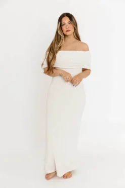 Hot Worth Collective Brit Maxi Dress in Cream