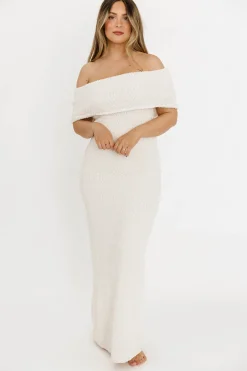 Hot Worth Collective Brit Maxi Dress in Cream