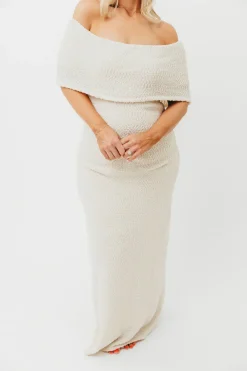 Hot Worth Collective Brit Maxi Dress in Cream