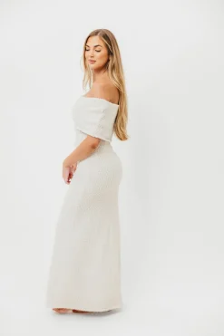 Hot Worth Collective Brit Maxi Dress in Cream