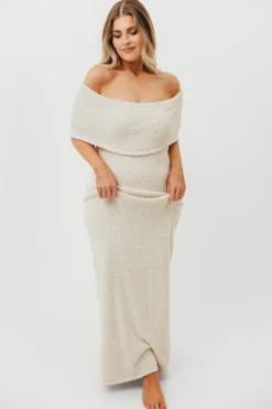 Hot Worth Collective Brit Maxi Dress in Cream