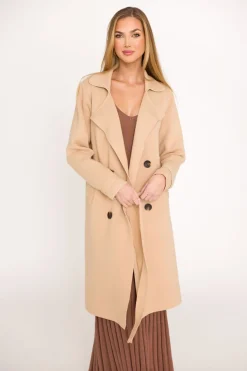 Best Worth Collective Cadenza Cashmere-Blend Peacoat in Camel *LUXURY ITEM*