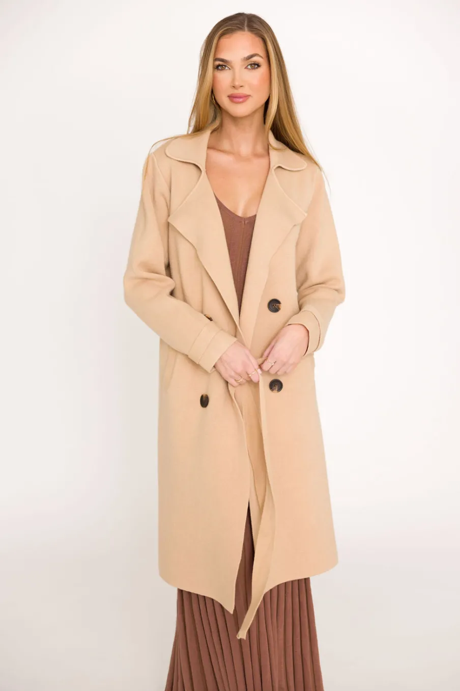 Best Worth Collective Cadenza Cashmere-Blend Peacoat in Camel *LUXURY ITEM*