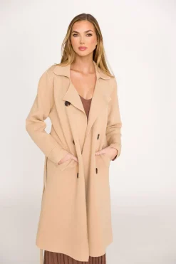 Best Worth Collective Cadenza Cashmere-Blend Peacoat in Camel *LUXURY ITEM*