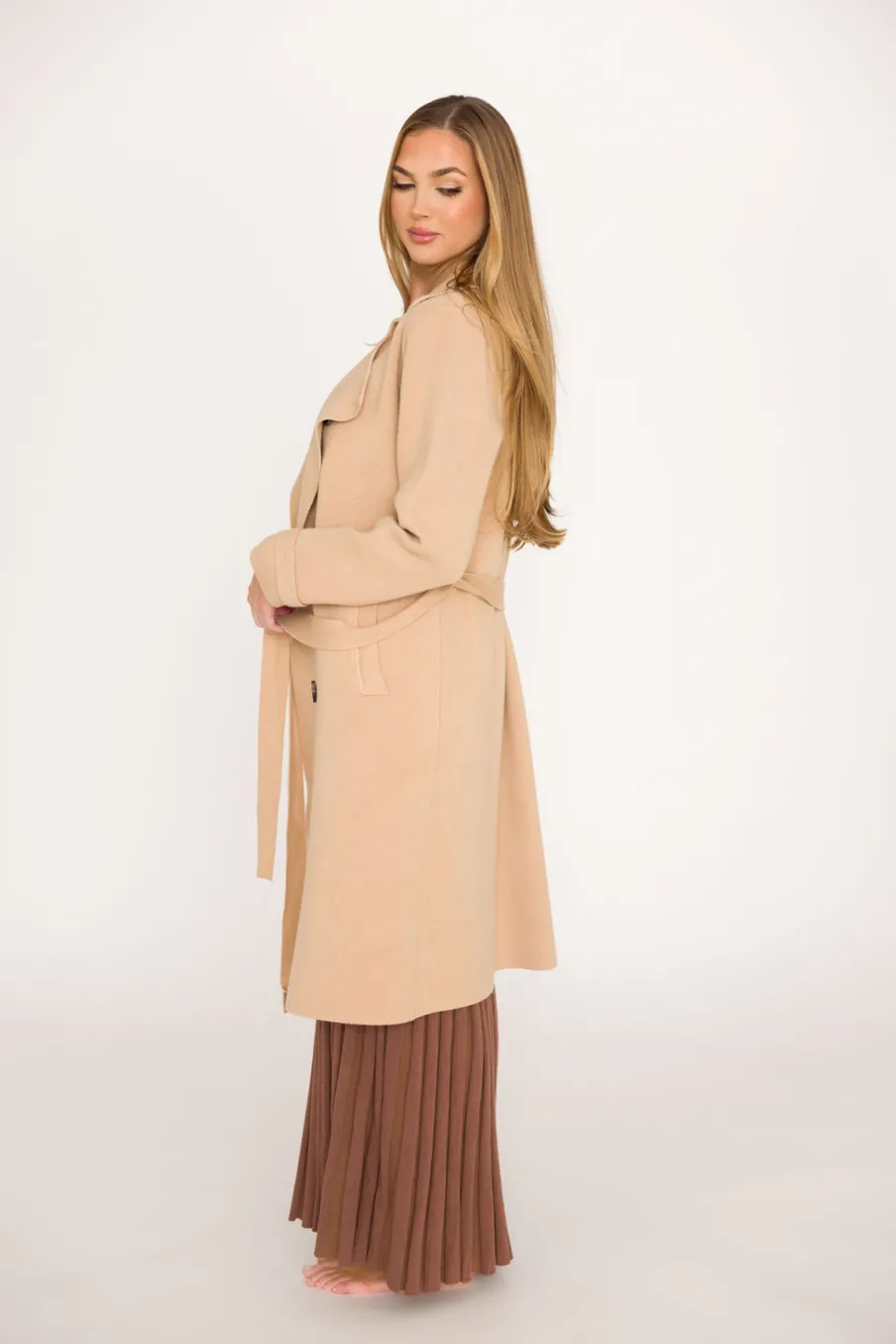 Best Worth Collective Cadenza Cashmere-Blend Peacoat in Camel *LUXURY ITEM*