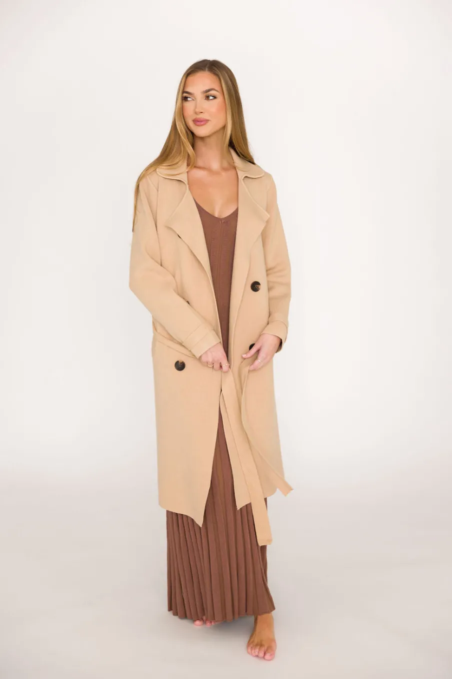 Best Worth Collective Cadenza Cashmere-Blend Peacoat in Camel *LUXURY ITEM*