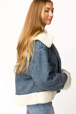 Clearance Worth Collective Caitlyn Sherpa and Denim Jacket