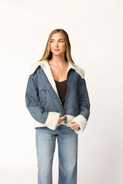 Clearance Worth Collective Caitlyn Sherpa and Denim Jacket