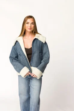 Clearance Worth Collective Caitlyn Sherpa and Denim Jacket