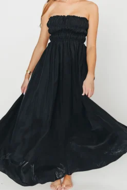 New Worth Collective Caitlyn Woven Maxi Dress in Black