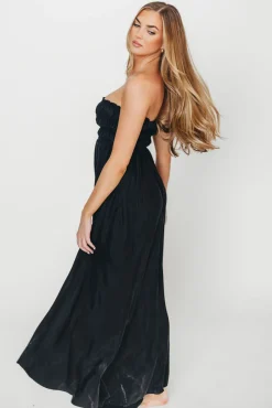 New Worth Collective Caitlyn Woven Maxi Dress in Black
