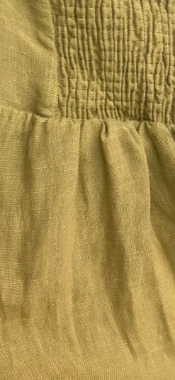 Hot Worth Collective Candace Maxi Dress in Olive - 100% Linen - Bump Friendly
