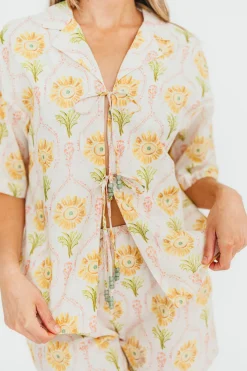 Hot Worth Collective Catarina 100% Cotton Shirt & Shorts Set in Floral