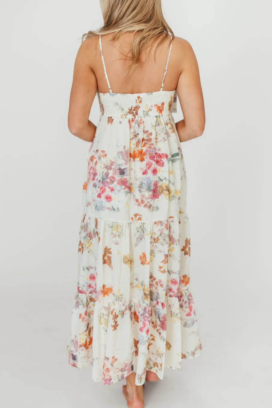 Sale Worth Collective Cecile Bow Front Maxi Dress in Cream/Multi Floral