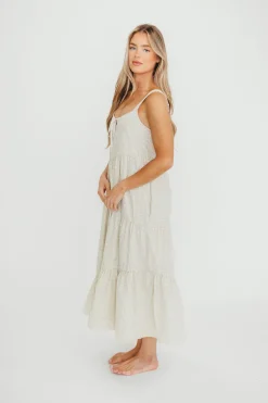 Discount Worth Collective Chesney Midi Dress in Taupe/Cream