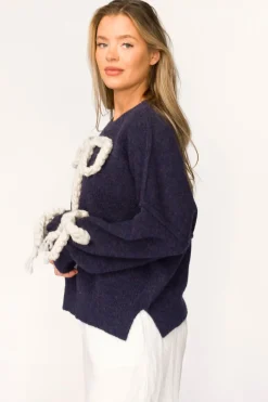 New Worth Collective Clara Oversized Pullover Sweater in Navy