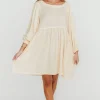 Online Worth Collective Claudia Dress with Keyhole Back in Cream