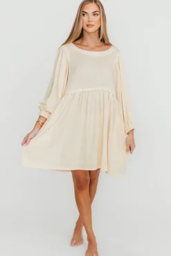 Online Worth Collective Claudia Dress with Keyhole Back in Cream