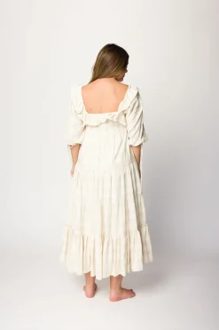 Online Worth Collective Clea Dress in Natural Plaid - Bump Friendly