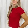 Best Worth Collective Clem Sweater Top in Red